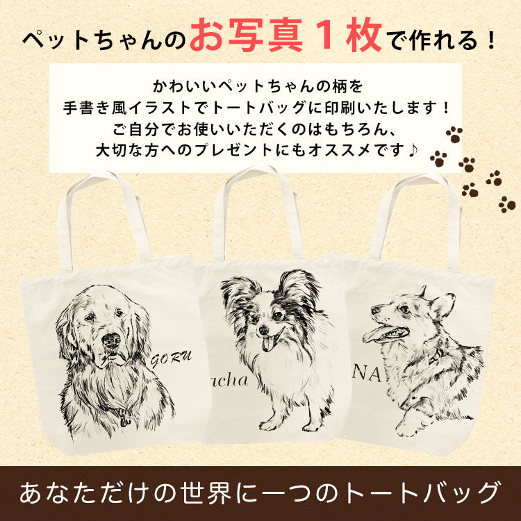 いつでも一緒♪世界に一つのトートバッグ♪写真から作るオリジナルたて型トートバッグ